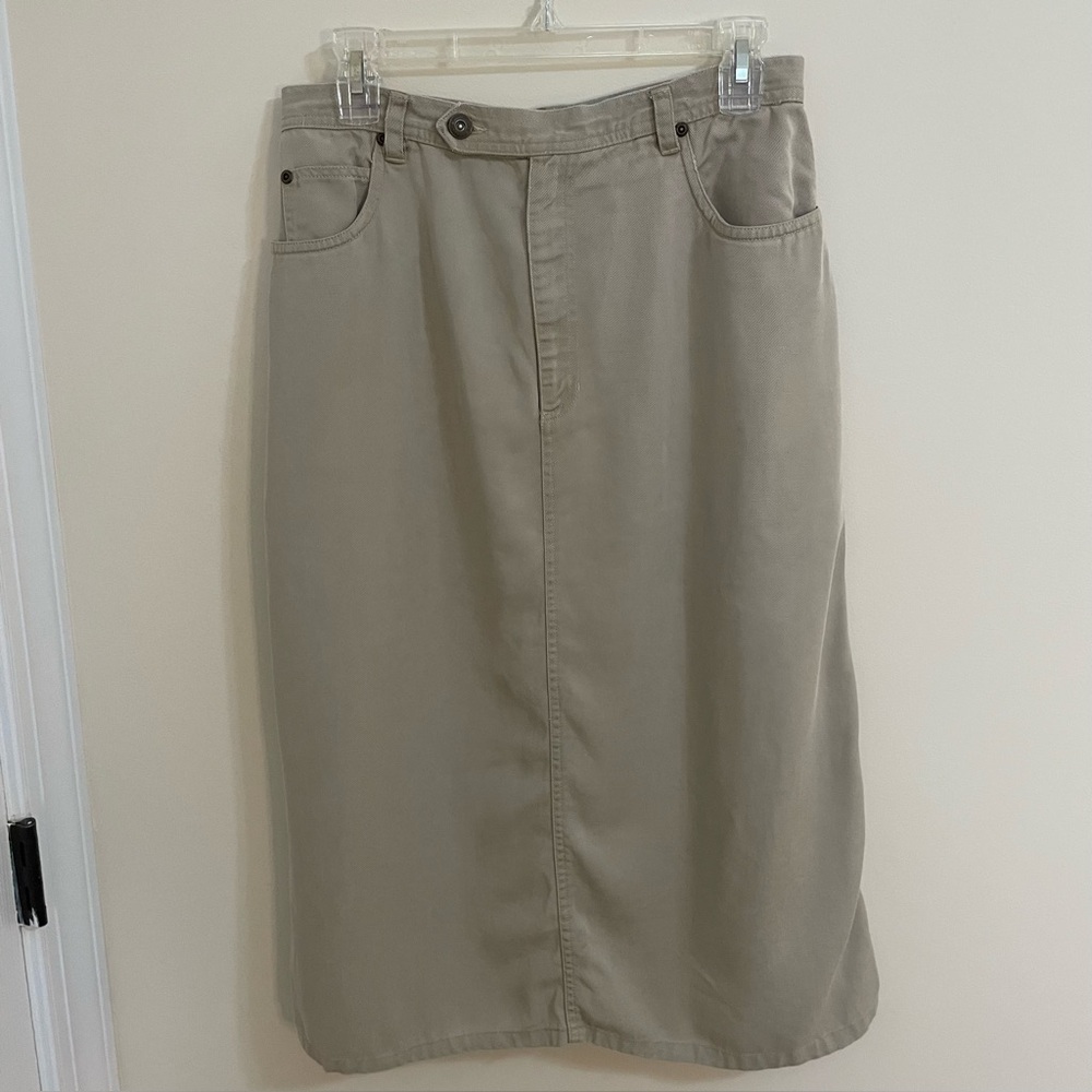 Liz Claiborne Tan Midi Skirt